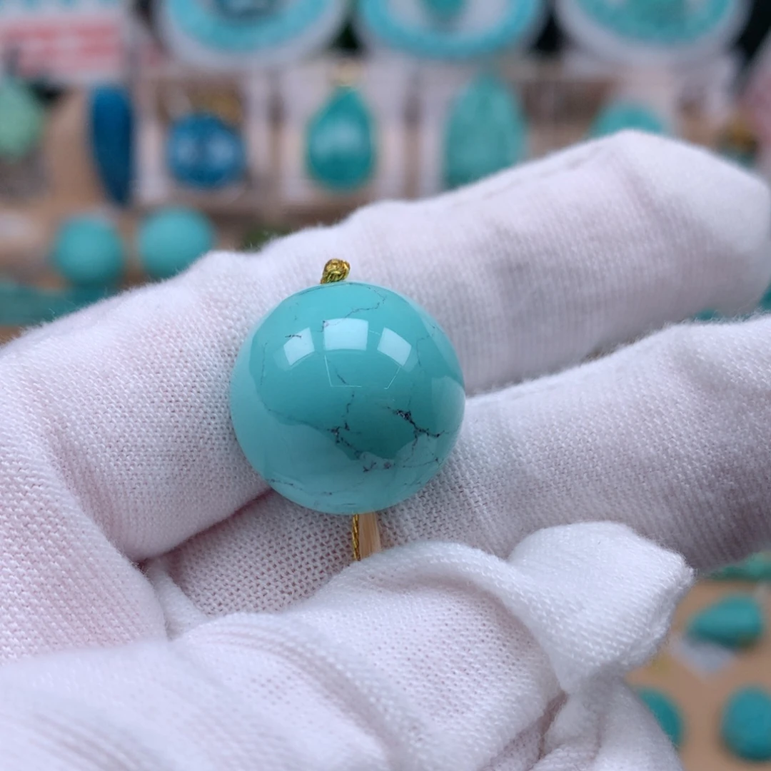 未镶嵌绿松石珠宝奇石18.5mm