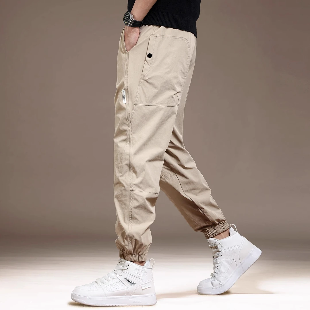 U&PURA高端冰丝速干男士休闲裤2025新款夏季薄款哈伦束脚运动裤子