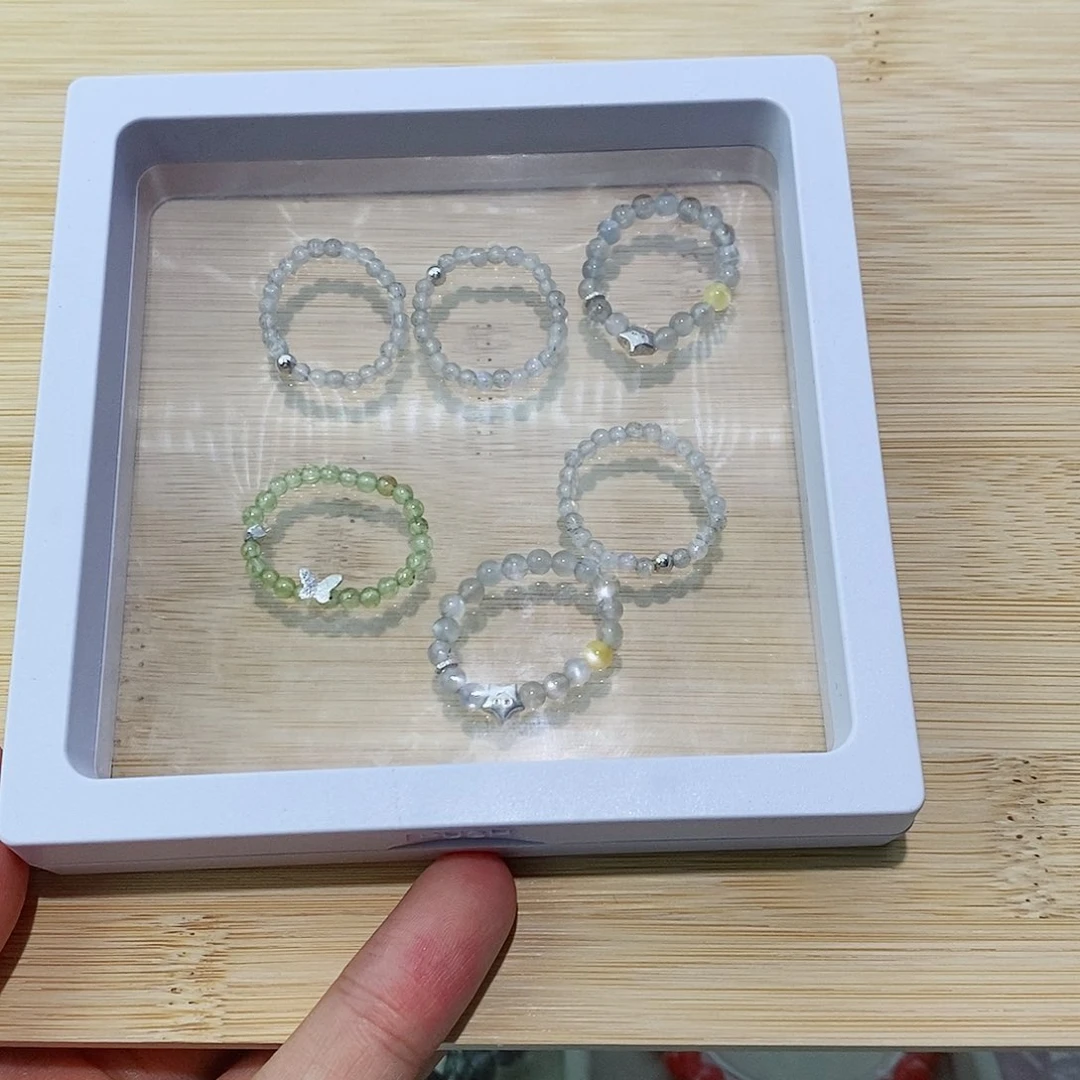 水晶手链银S925镶嵌戒指