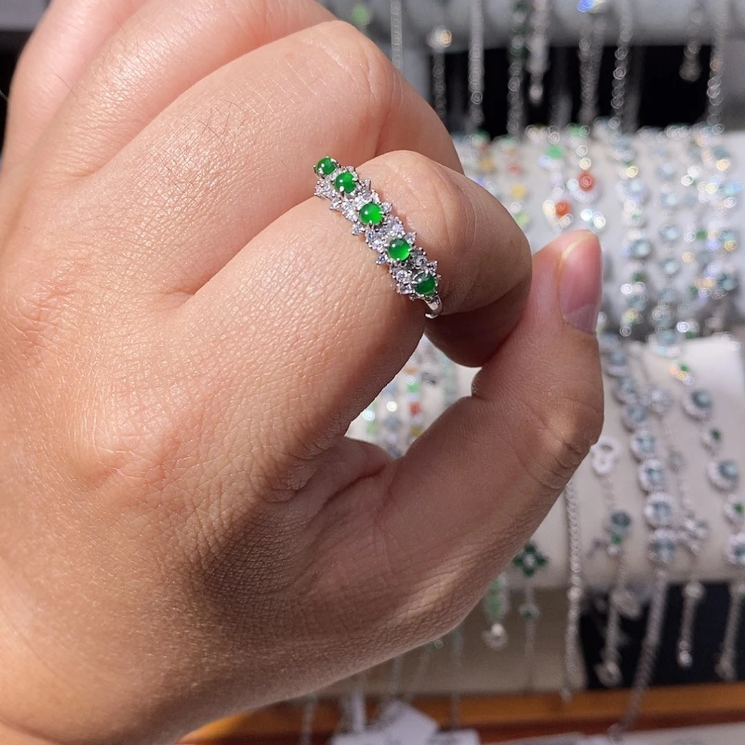 翡翠银S925镶嵌戒指