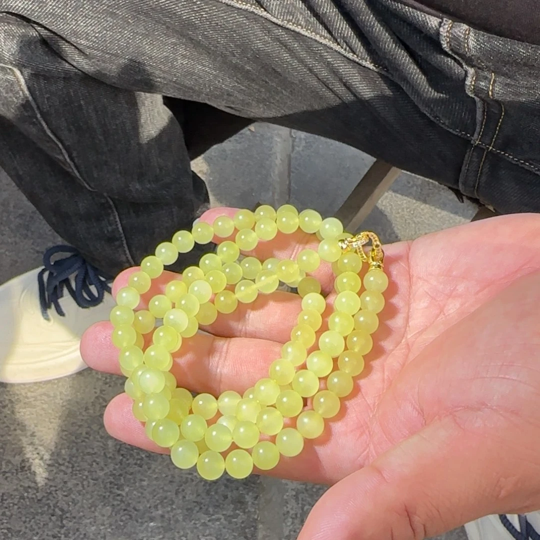 和田玉未镶嵌颈饰冰黄猫眼卡8 108