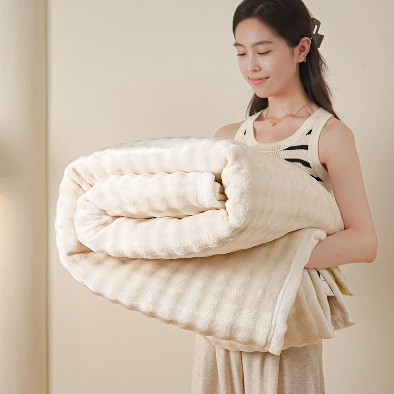 毛毯办公室午睡毯冬季加厚小毯子大学生宿舍披肩毛绒毛巾被盖毯