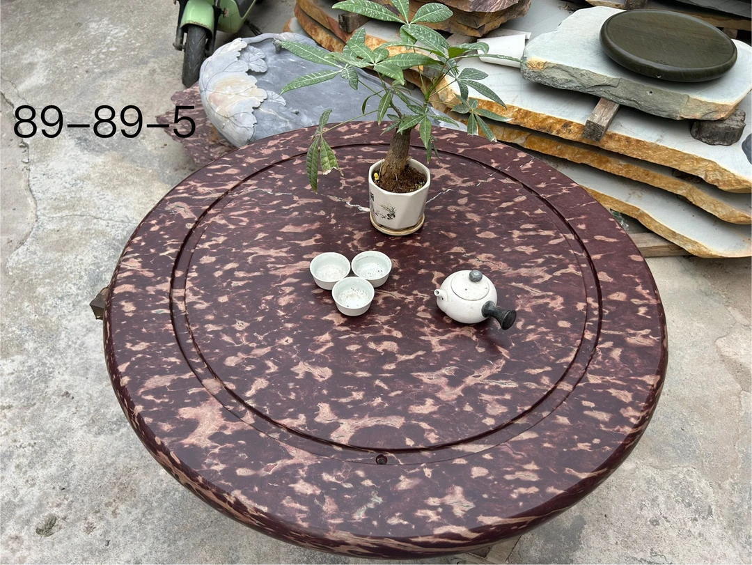 天然端砚石茶盘茶台茶桌圆形茶桌适用范围更广泛