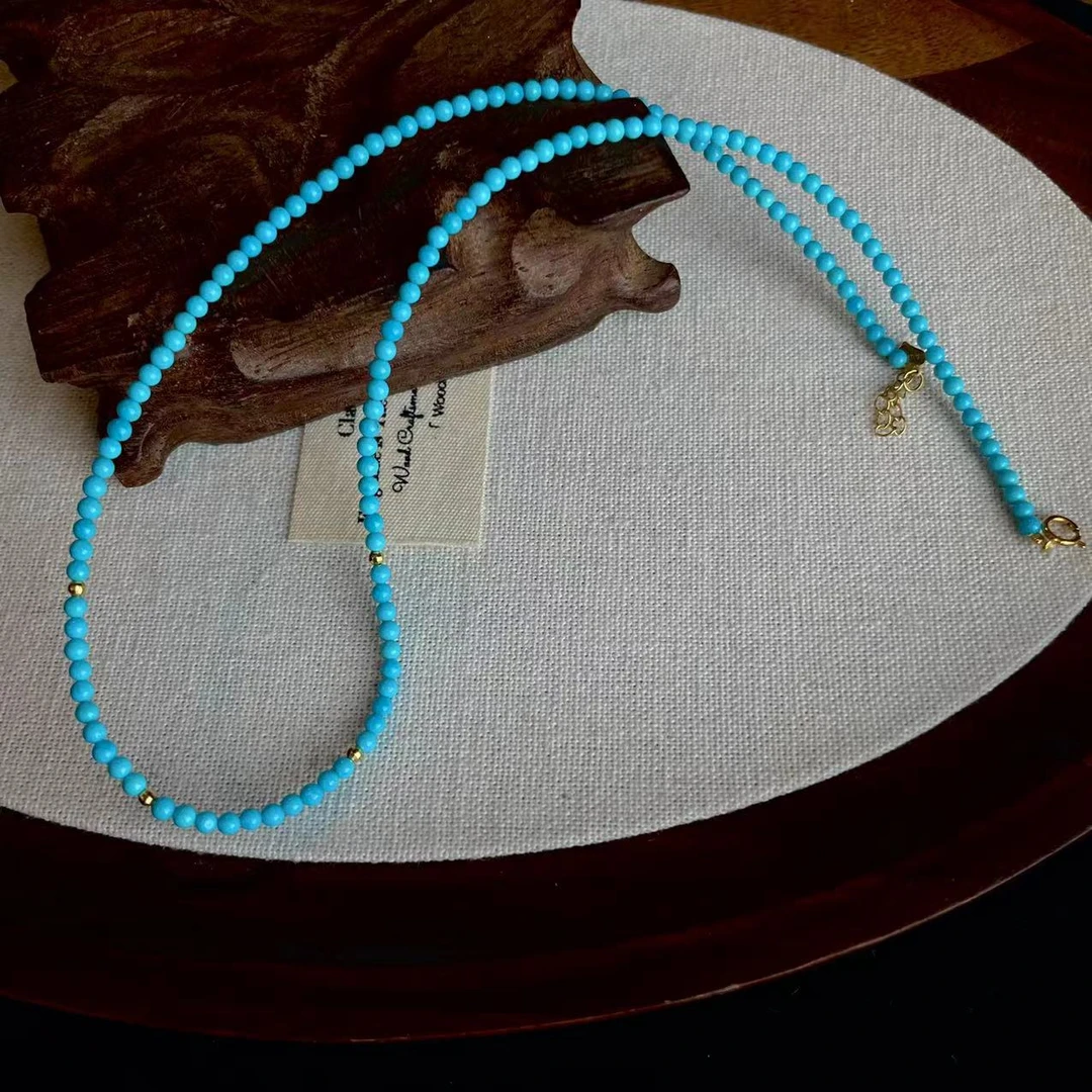 颜如玉|美松●18K金镶嵌绿松石项链约1.8-2mm45cm多样发其一#7133