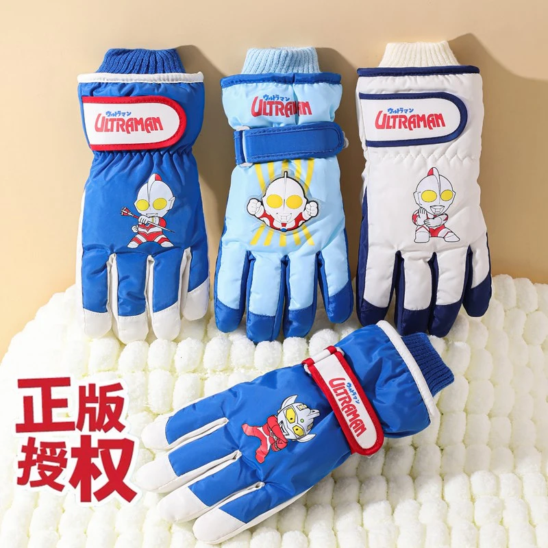 男童滑雪手套冬季中大童8-15岁加绒加厚五指儿童小学生户外防冻