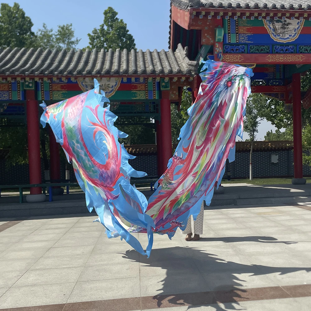 格曼7米酷炫龙彩绸舞龙全套钢架龙头健身龙