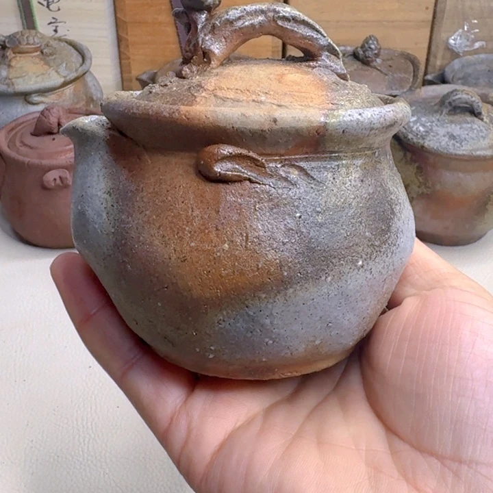 瓶备前烧，佐藤苔助宝瓶，带箱