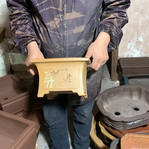 紫砂花盆手工定制