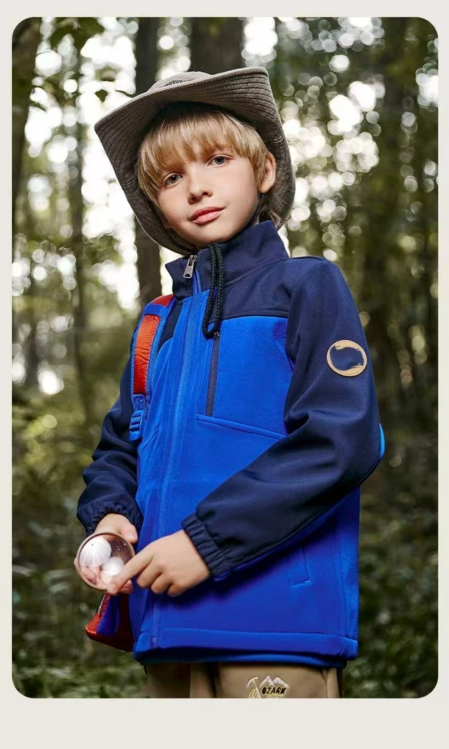 A18789宝蓝 高端专柜复合绒软壳衣【110-170】