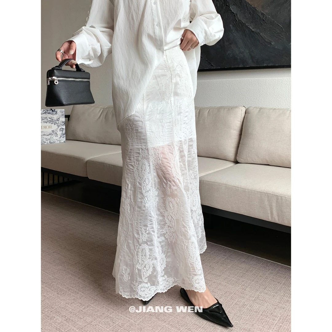 【迷迭半裙】蕾丝拼接高腰显瘦设计感垂感鱼尾裙