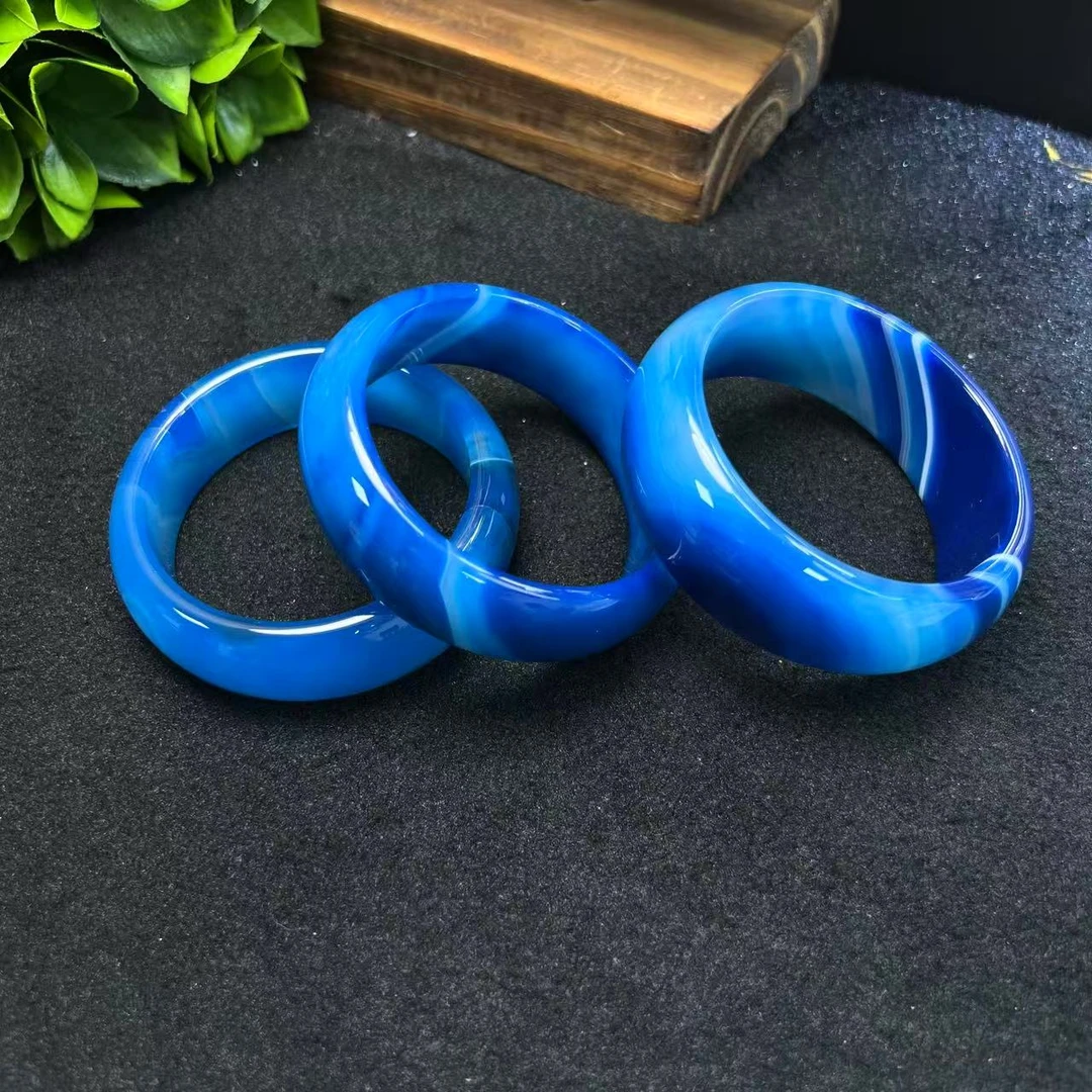 S7746【任会长珠宝】蓝血海灵芝蓝玛瑙手镯-配礼盒-多样性只发一件