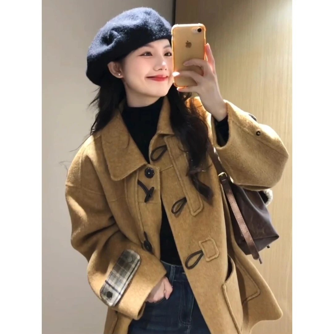 今年秋新款呢子大衣女毛呢外套小个子赫本风高级感气质韩系正流行