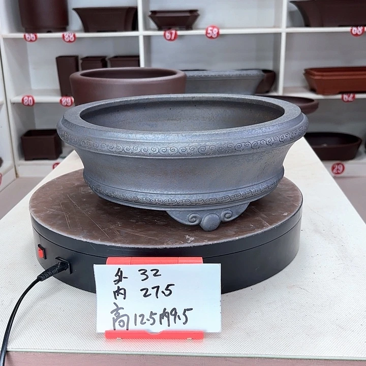 周***桩紫砂花盆祥云圆盆