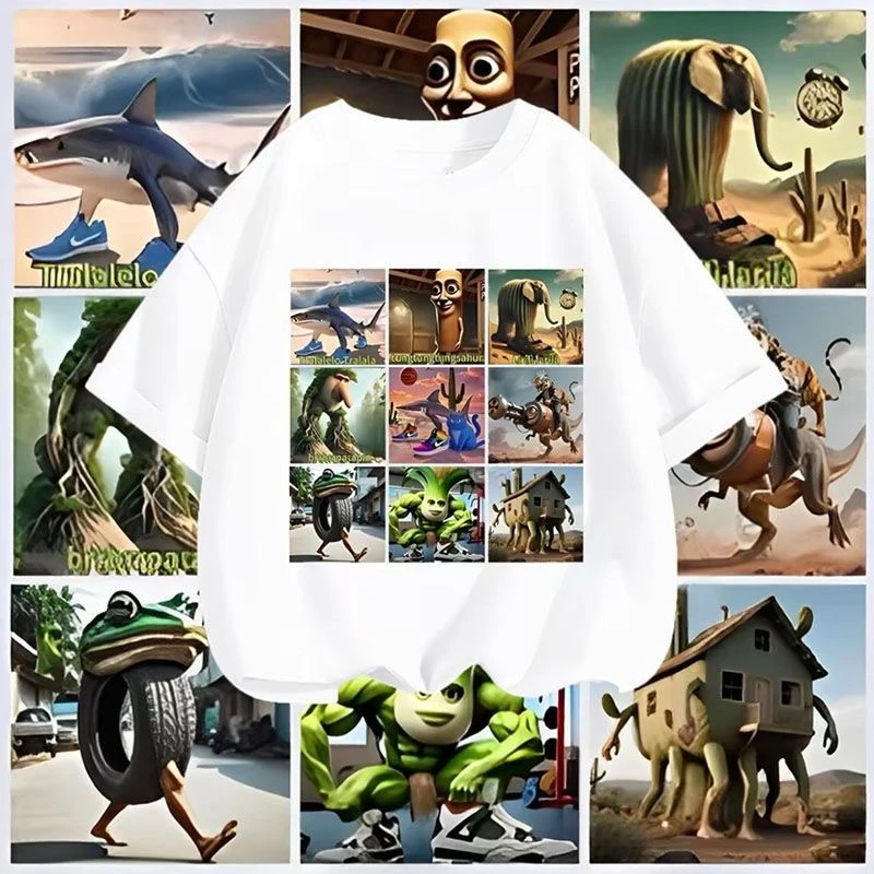 外国山海经木棍人tongtongtong儿童纯棉短袖半袖打底衫联名周边