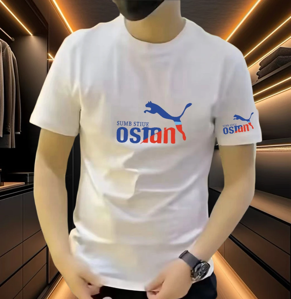 网红男装新款潮牌潮流印花帅气痞帅外穿上衣短袖纯T恤纯色青年