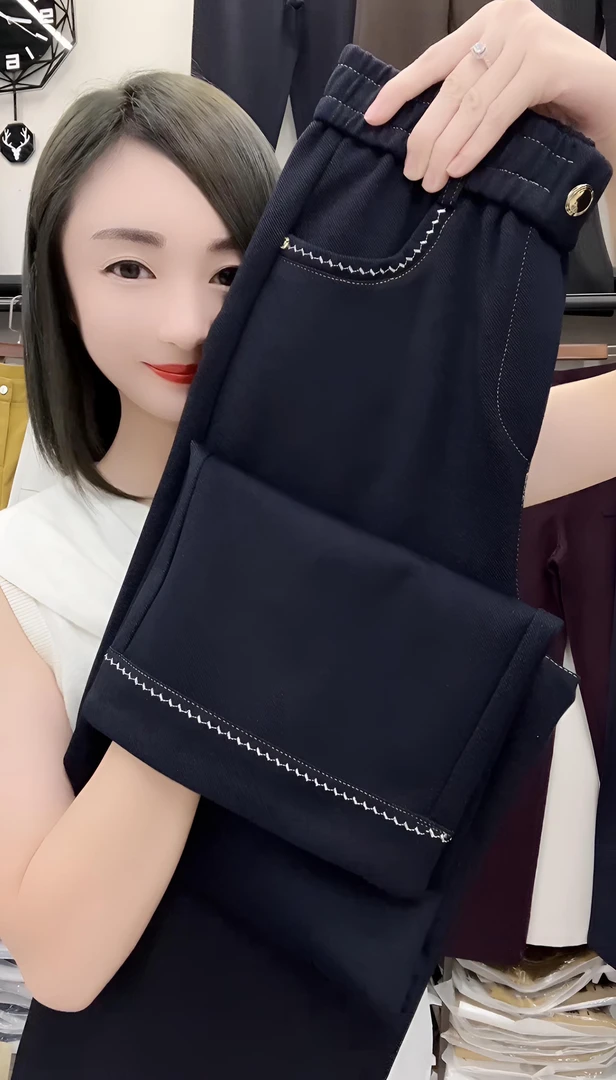 MA1155 早秋款水洗斜纹牛仔棉时尚中筒裤