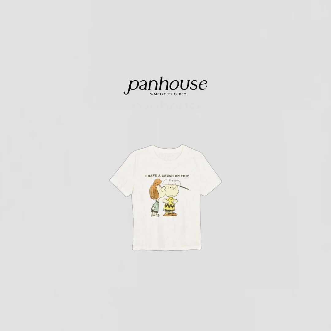 Panhouse潘潘“史努比T”白色史努比印花减龄高级感卡通短袖