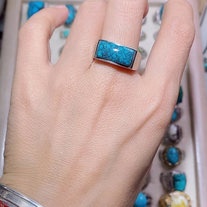 绿松石银S925镶嵌挂件