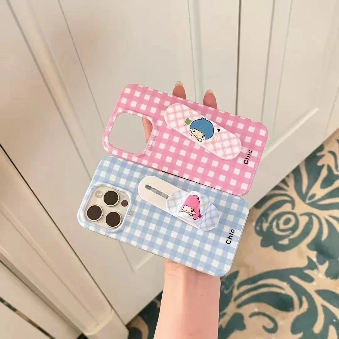 日系双子星创可贴适用iPhone16Promax手机壳13保护套15趣味14防摔