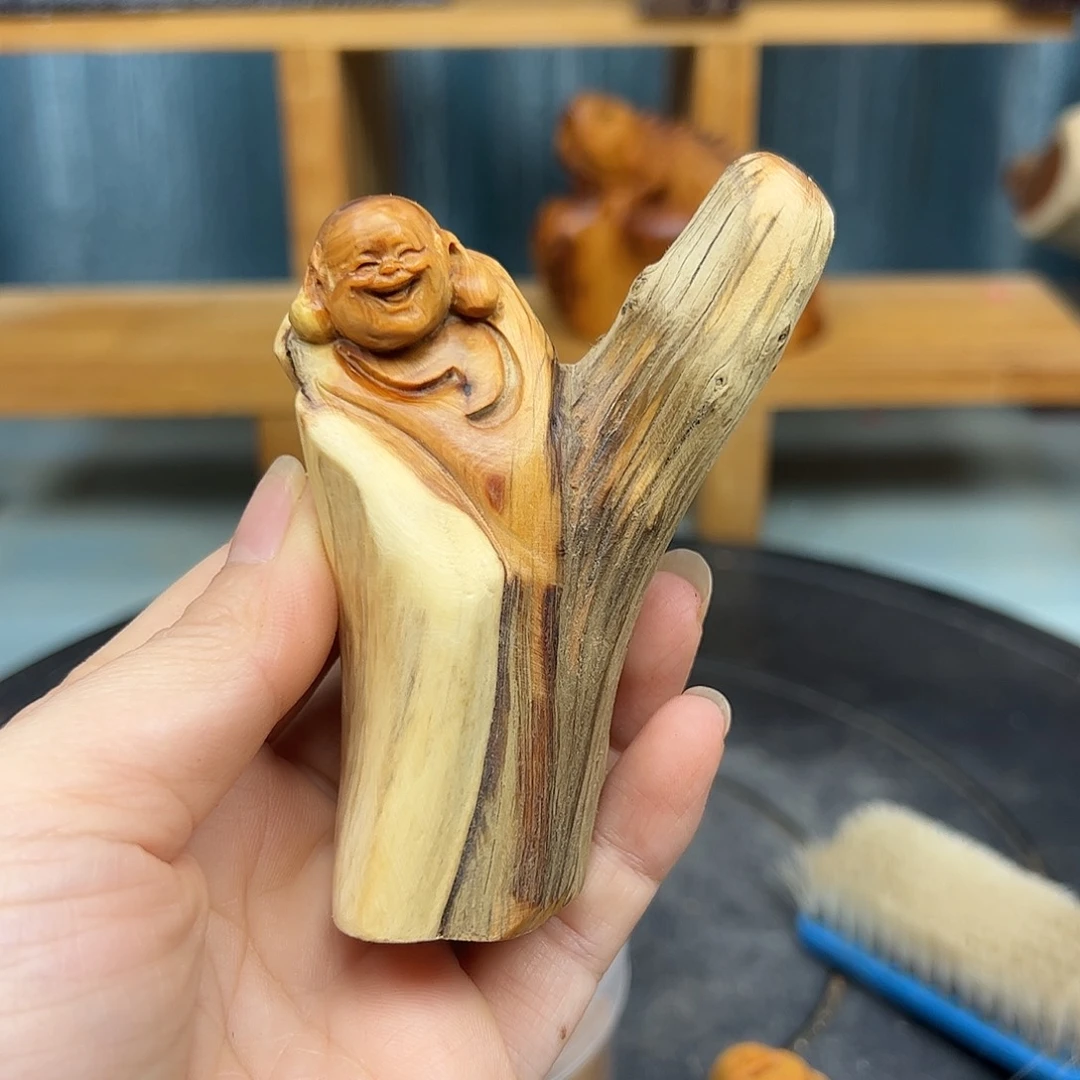 木凭**风崖柏木摆件手把件