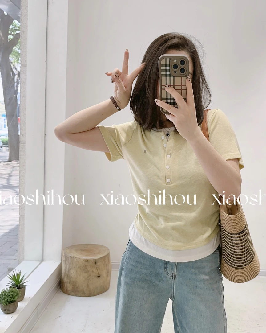 小时候女装店假两件上衣735