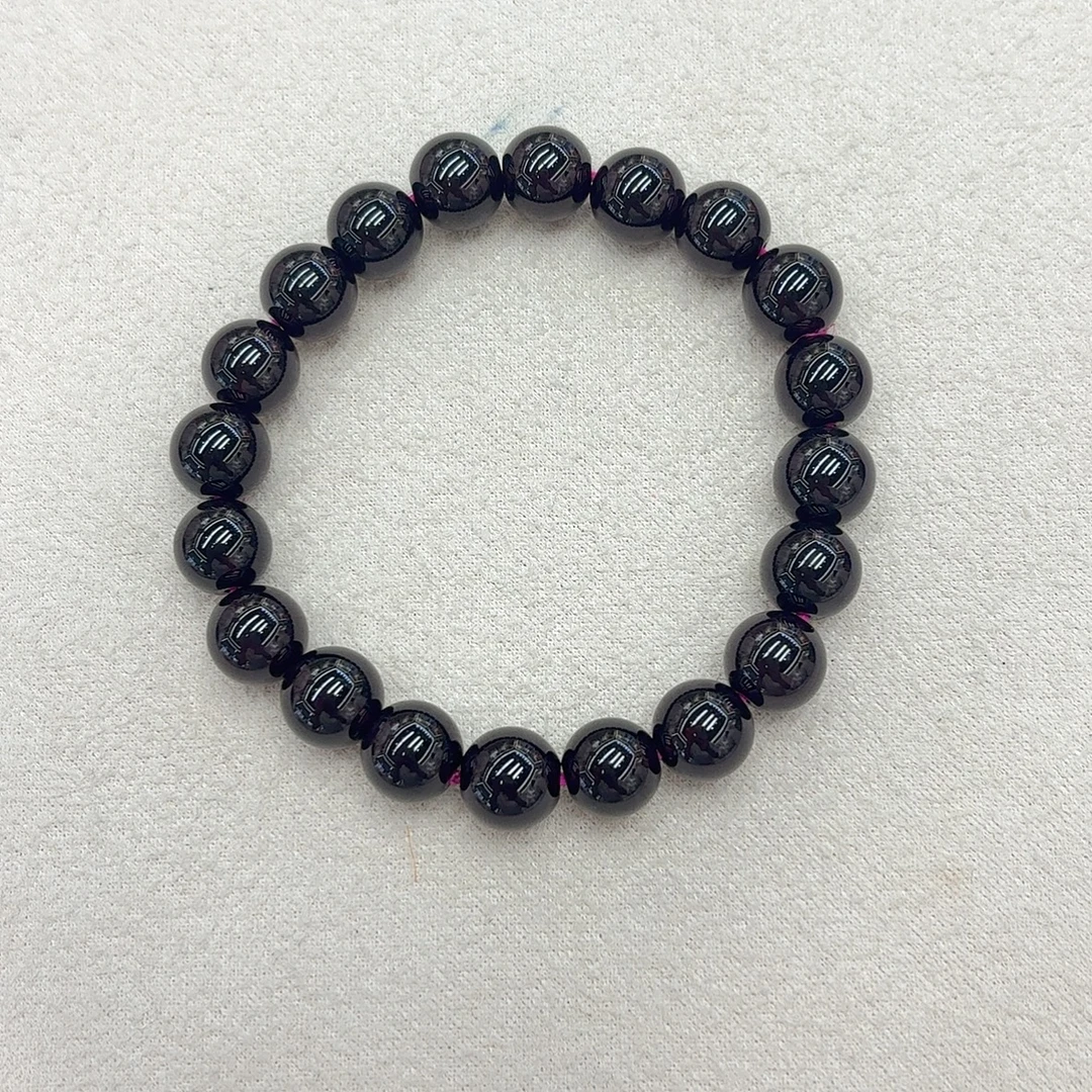 非金属仿水晶手链 0794 11-12mm（六芒星石榴）女士手串