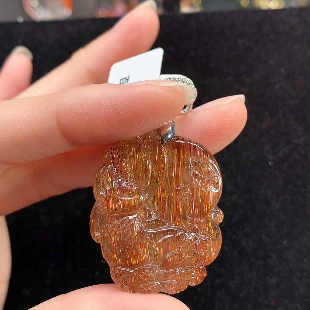 吊坠(不含链)未镶嵌水晶红铜顺发望月狐狐帝