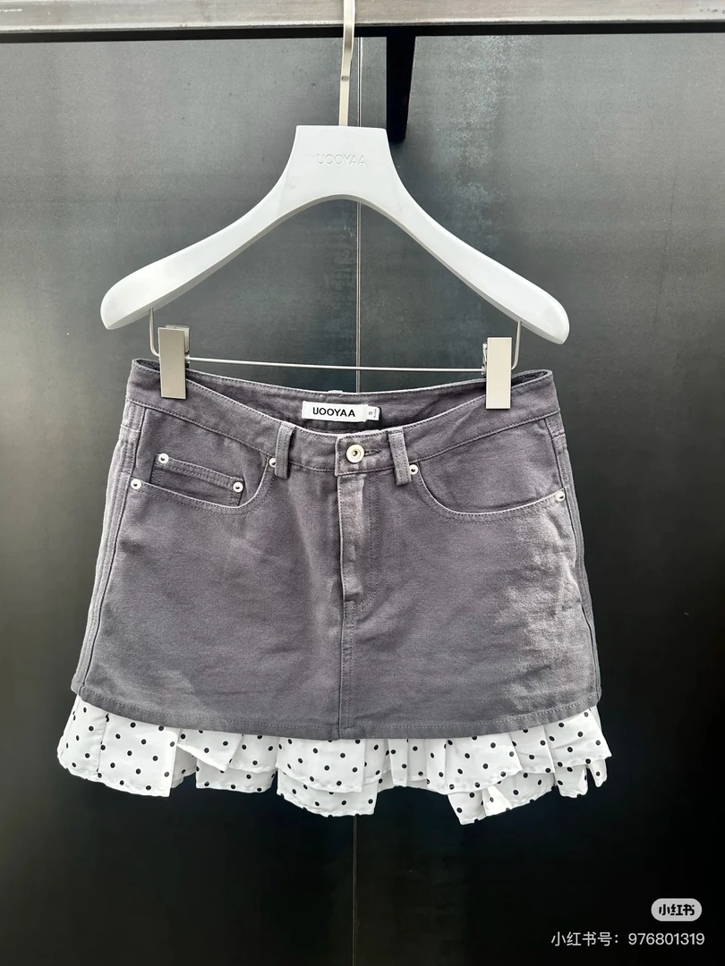 尾～丫2025夏季新款「随便穿」假两件短半裙