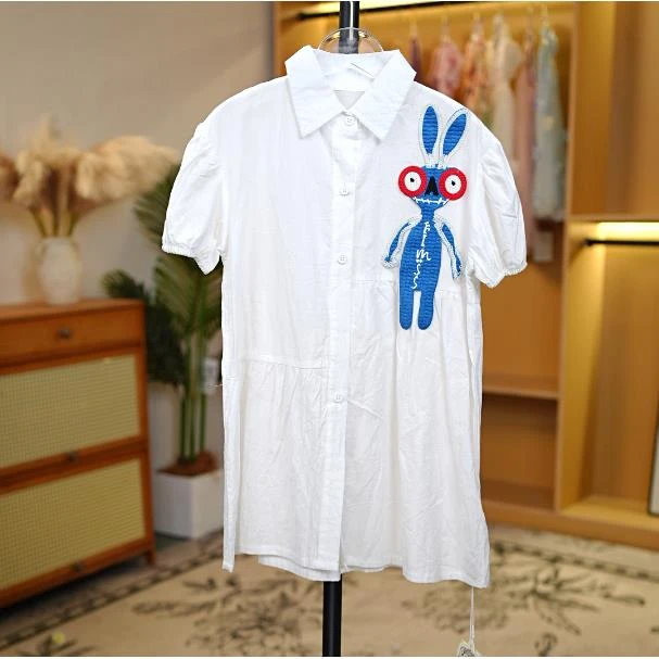 3523女童夏季新款洋气休闲短袖衬衫连衣裙时尚公主裙YH240379