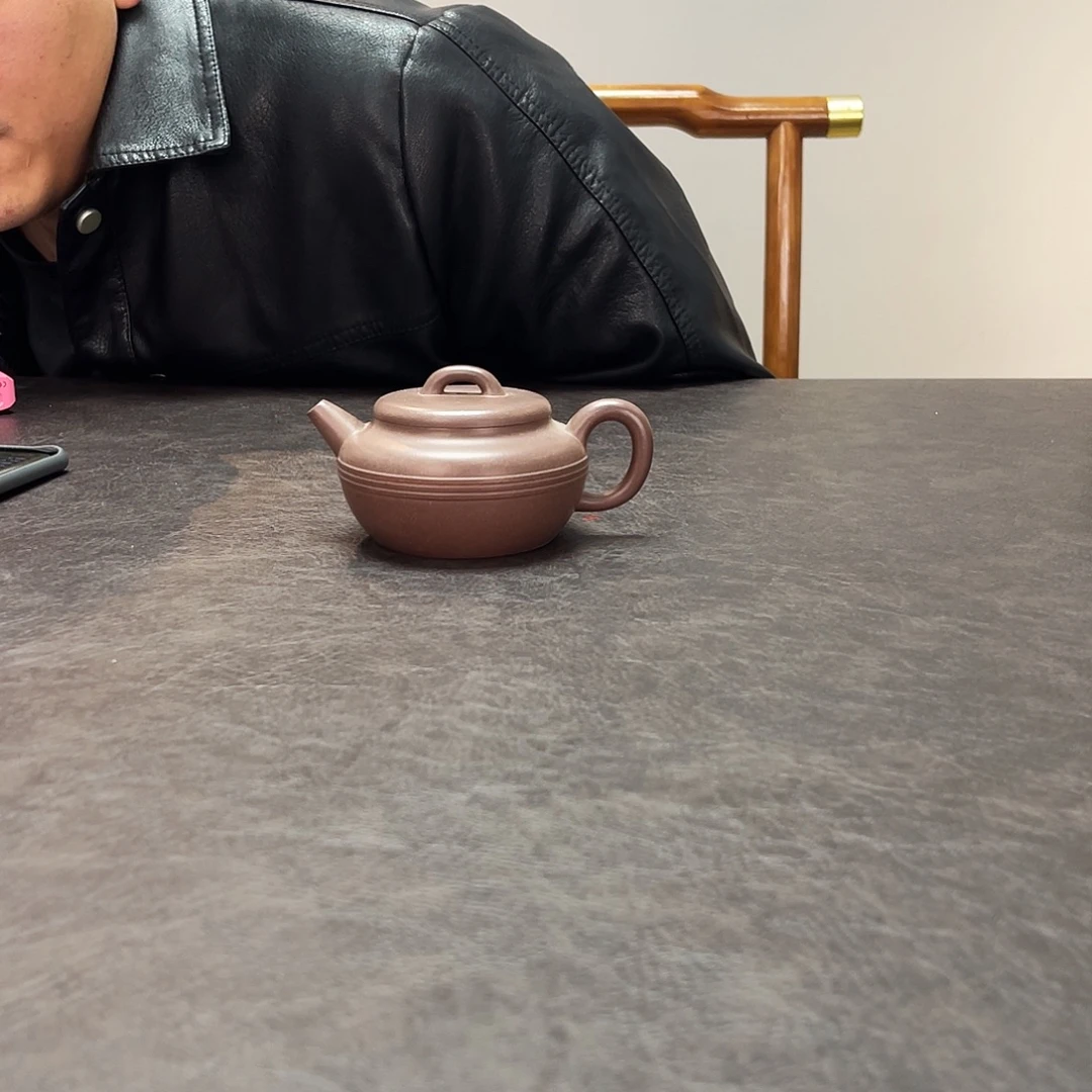 茶壶紫砂紫泥线圆壶