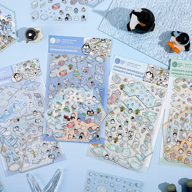 【方岛 】系列PET造景贴纸创意卡通可爱diy手账造景贴
