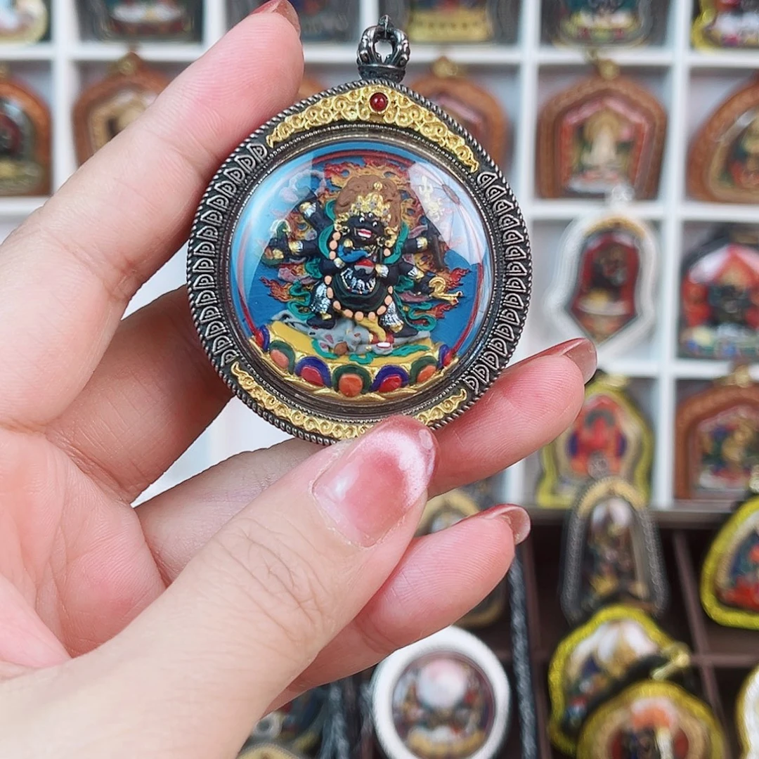 手***漂泥塑做旧款大黑天千手双面