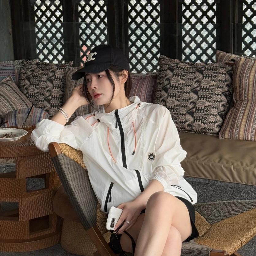 宿慕SUMU 女装连帽防晒外套 5-6夏季2025新款韩版百搭防晒上衣002