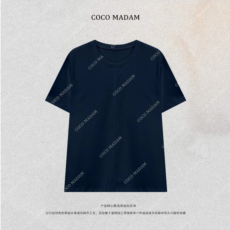 NIUNIU  · Mao-443 纯色圆领套头小众T恤百搭上衣