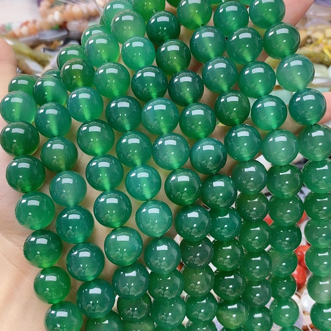 玛瑙/玉髓未镶嵌珠宝半成品卡十四绿玛瑙一条