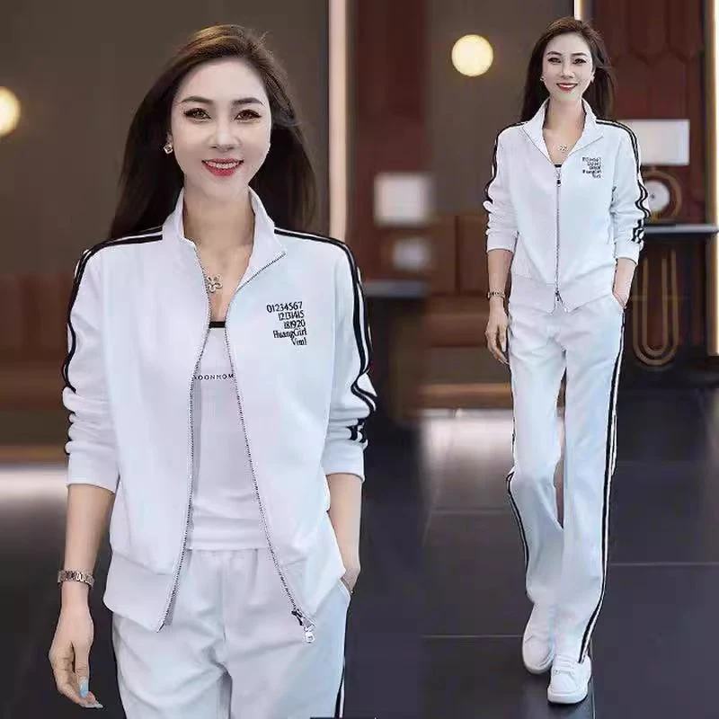 休闲运动套装女春秋2025新款时尚洋气妈妈减龄拉链卫衣两件套