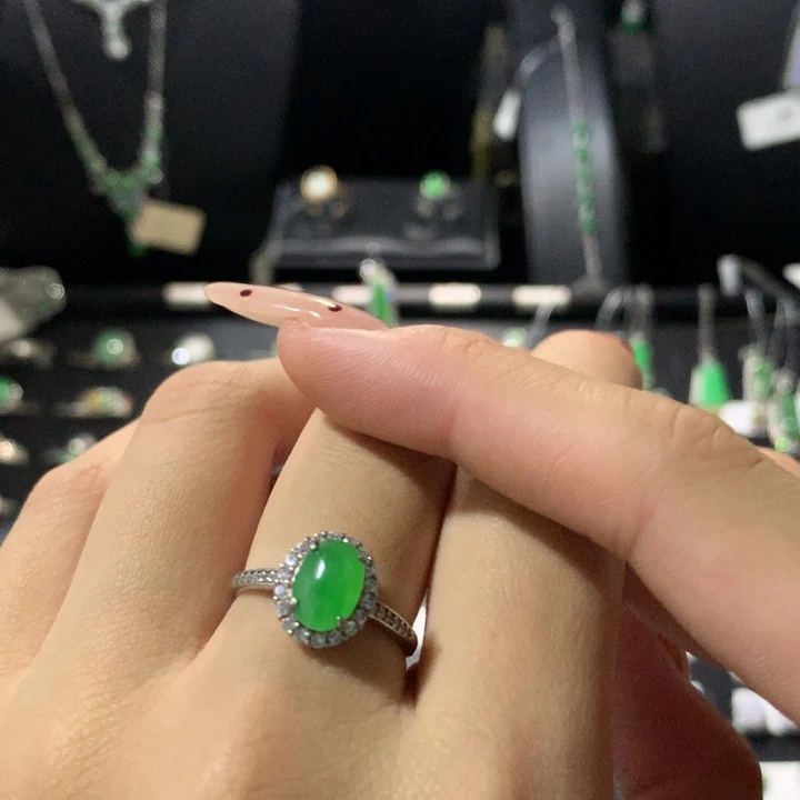 翡翠银S925镶嵌戒指