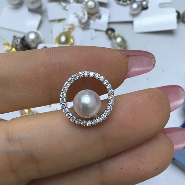 海水珍珠银S925镶嵌颈饰S***i