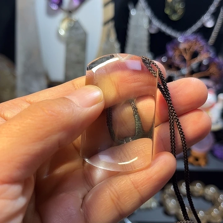 水晶颈饰未镶嵌天然水晶无事牌