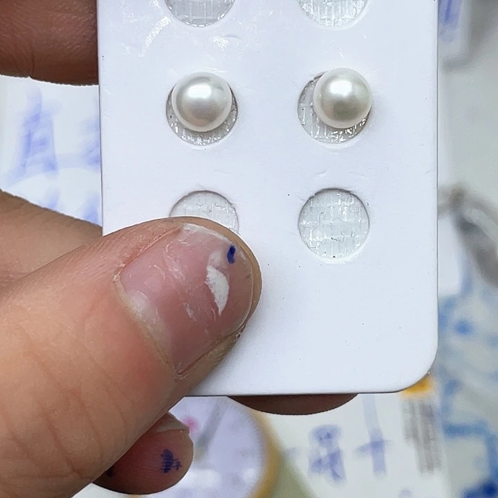 淡水珍珠耳饰银S925镶嵌囡*