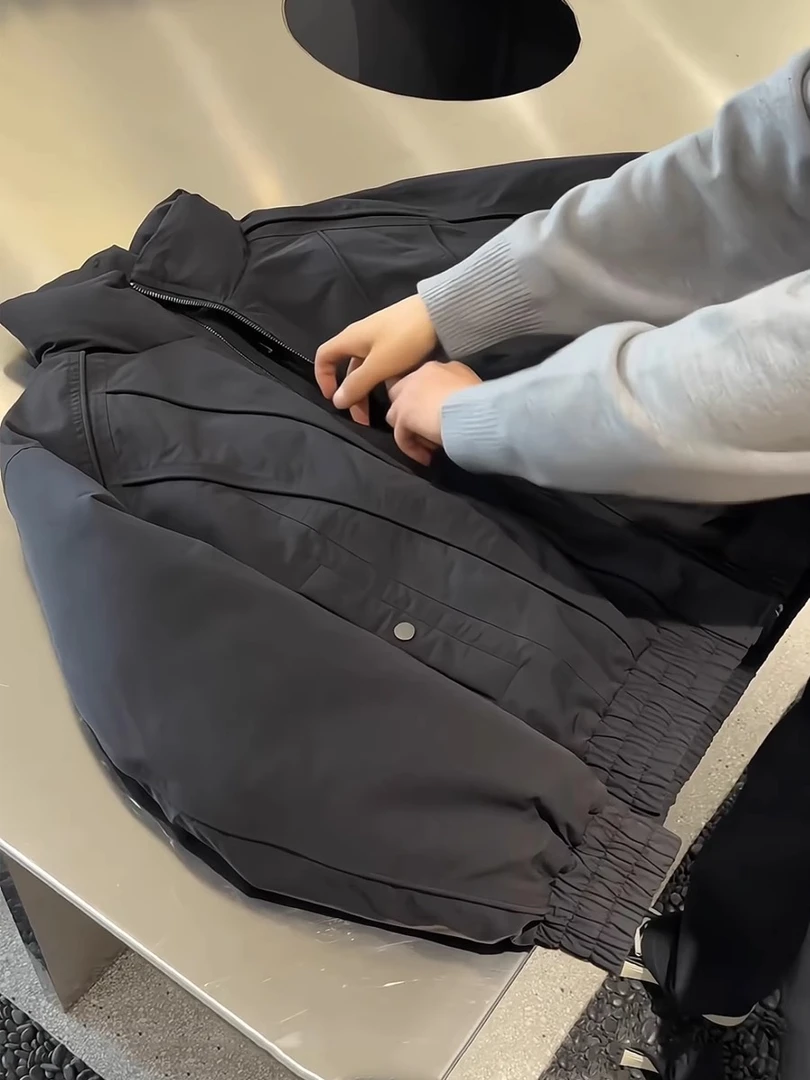 冬季美式休闲男士立领短款白鸭绒夹克外套青年男生纯色简约羽绒服