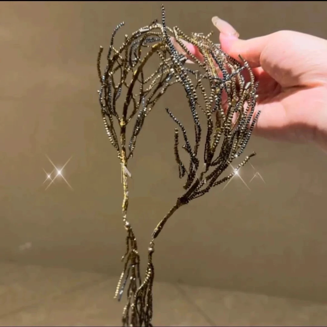 明星同款流光山茶树流苏发箍发卡头箍