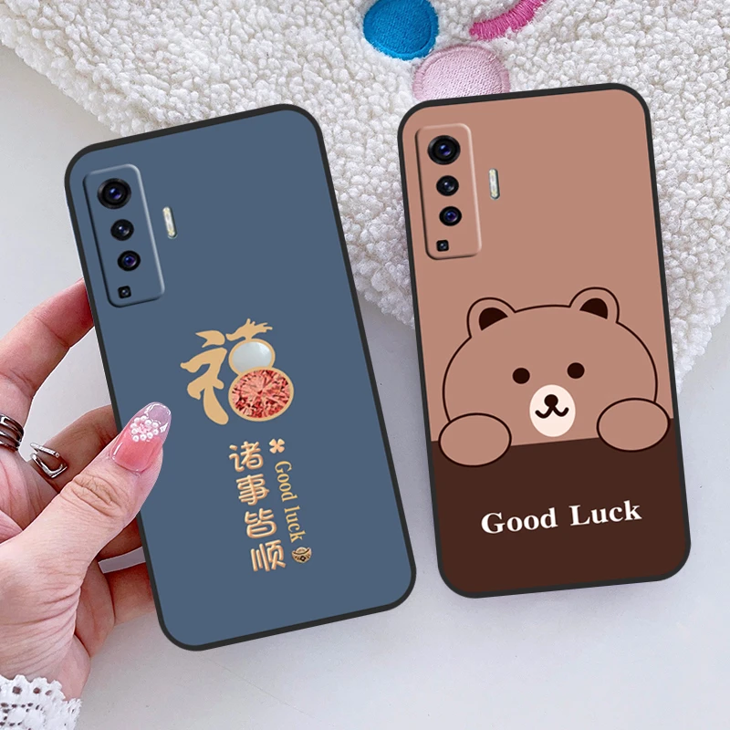 适用于vivo X50pro手机壳V2005A全包防摔硅胶软壳新款磨砂卡通套