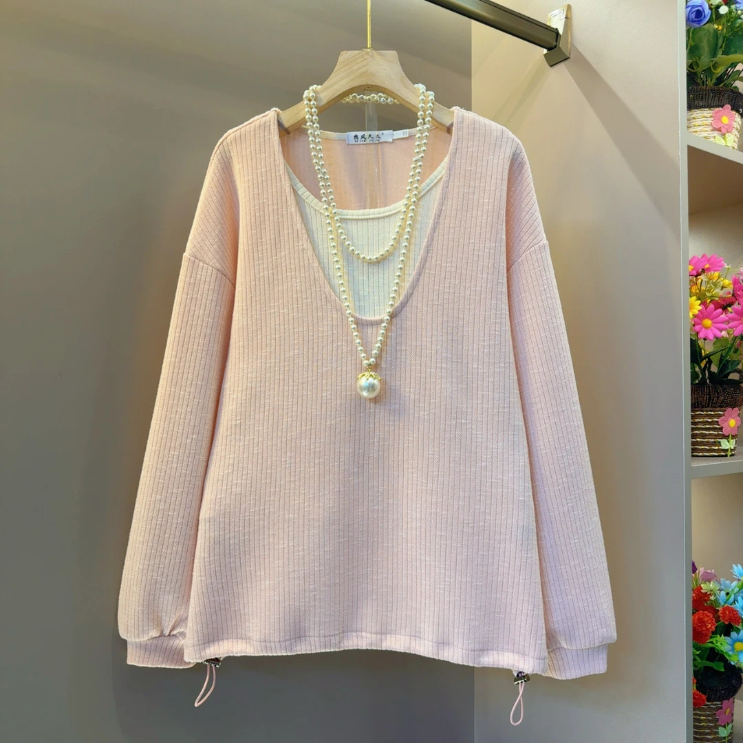 甜美减龄多巴胺韩系拼色小衫衣长65左右长袖时尚