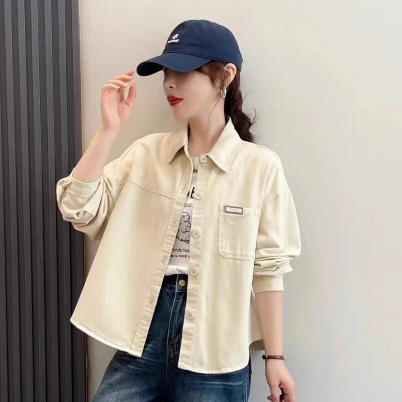 24Q36【衣长50~展示为准】休闲百搭女春秋款2025新款宽松衬衣上衣