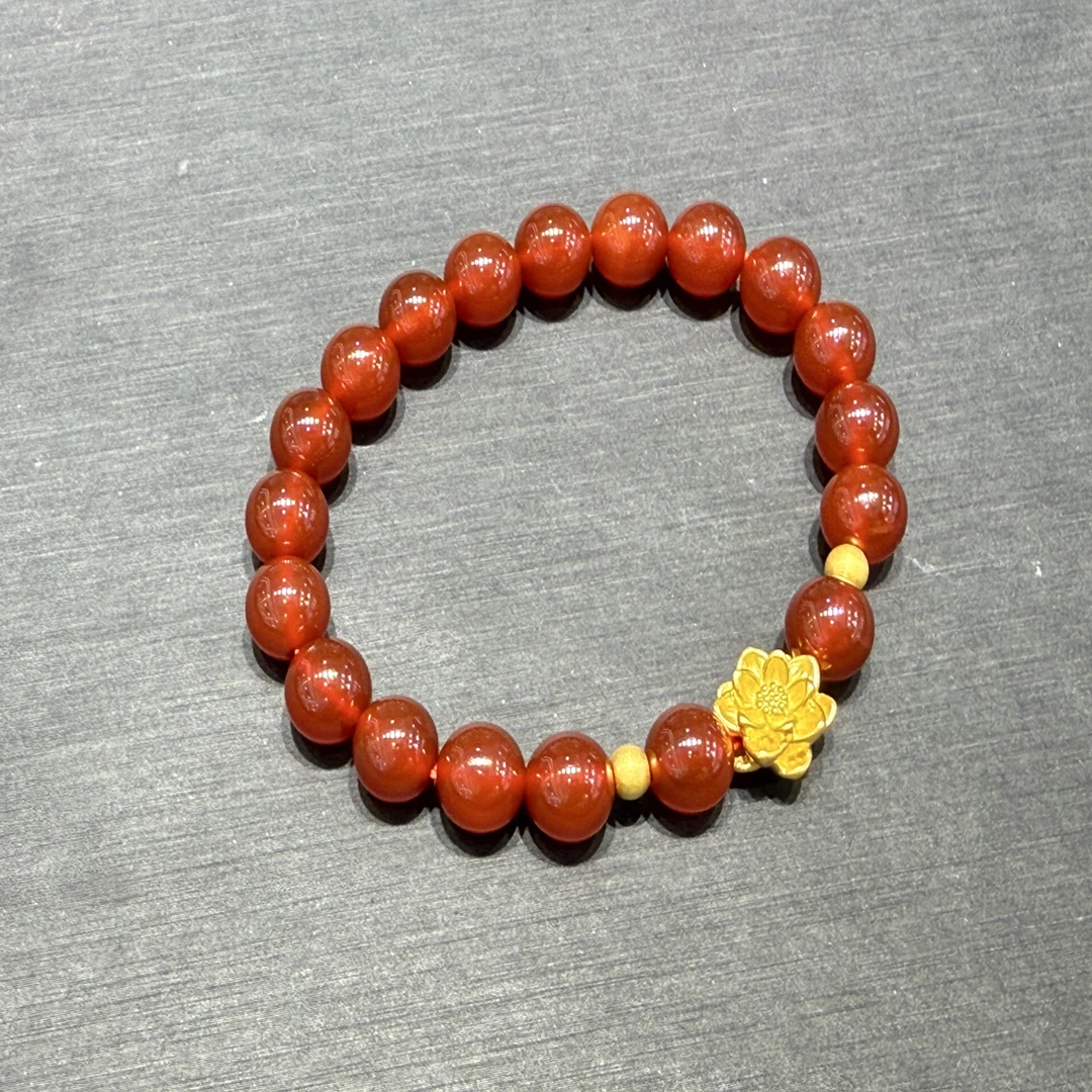 【金展珠宝】足金 莲花手串转运珠