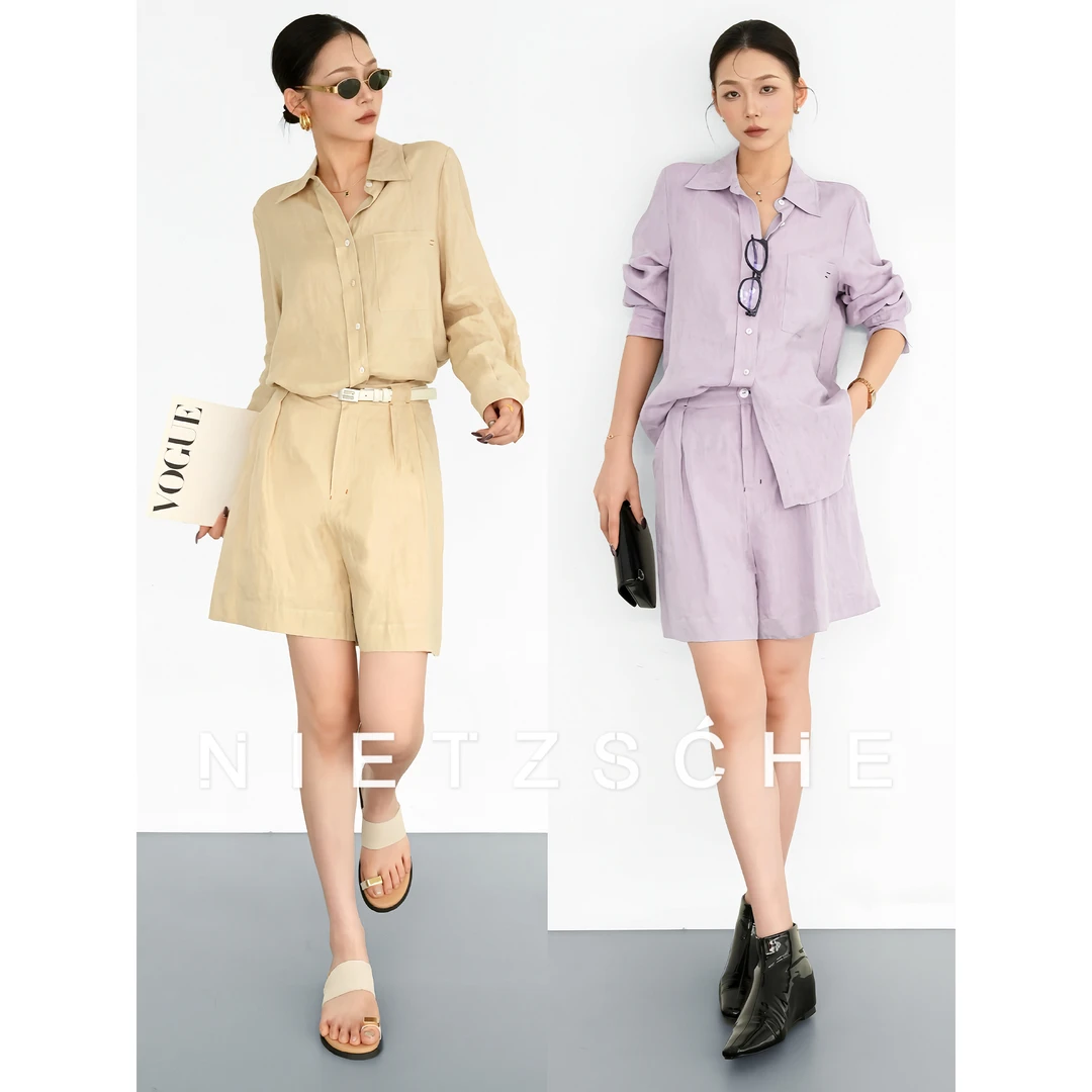 Nietzsche｜夏日冰沙套｜1oo%亚麻品质线老钱风松弛感两件套装71025