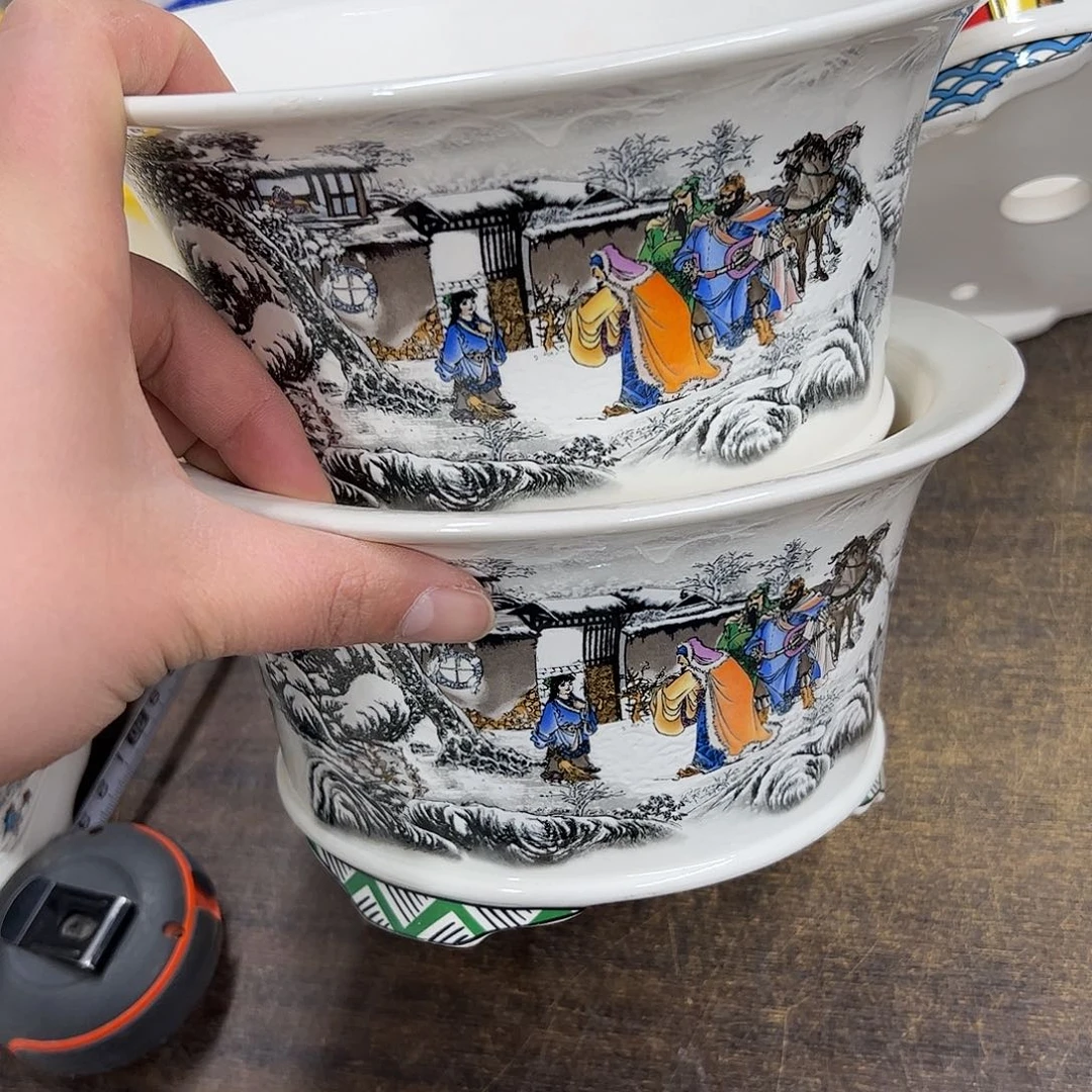 紫砂花盆314号瑕疵2个三顾茅庐福利20/10cm