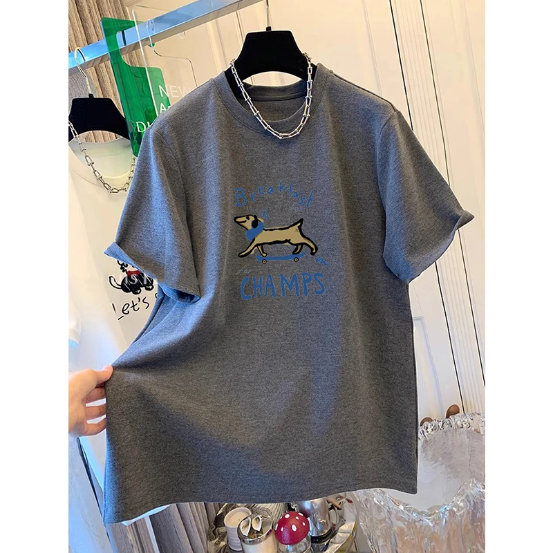 胖妹妹200斤大码磨毛短袖T恤打底衫女秋冬韩系宽松显瘦上衣早春