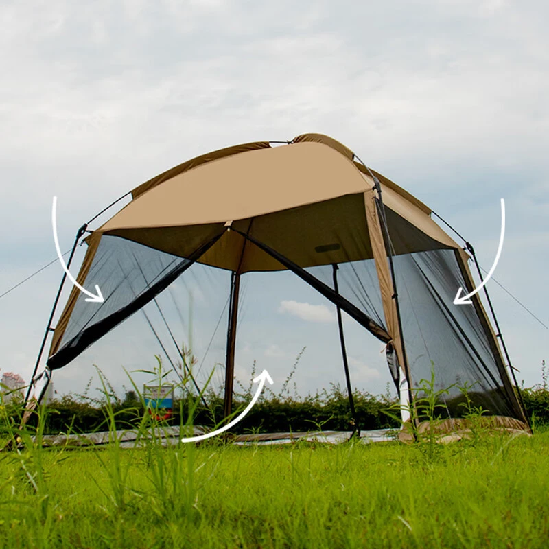 户外穹顶帐篷天幕超大二合一多人露营烧烤野营防晒防风防雨防蚊虫